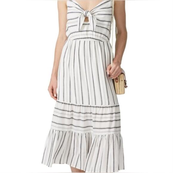 Slate & Willow Tiered Tie Front Boho Indie Sundress Midi Dress Size Large - Picture 1 of 11
